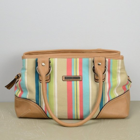 Caribbean Joe Handbags - Caribbean Joe Colorful Striped Hand Bag